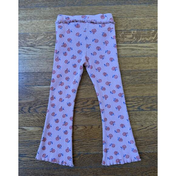 Zara Girls' Floral Mauve Flare Pants Size 5 - Picture 4 of 4